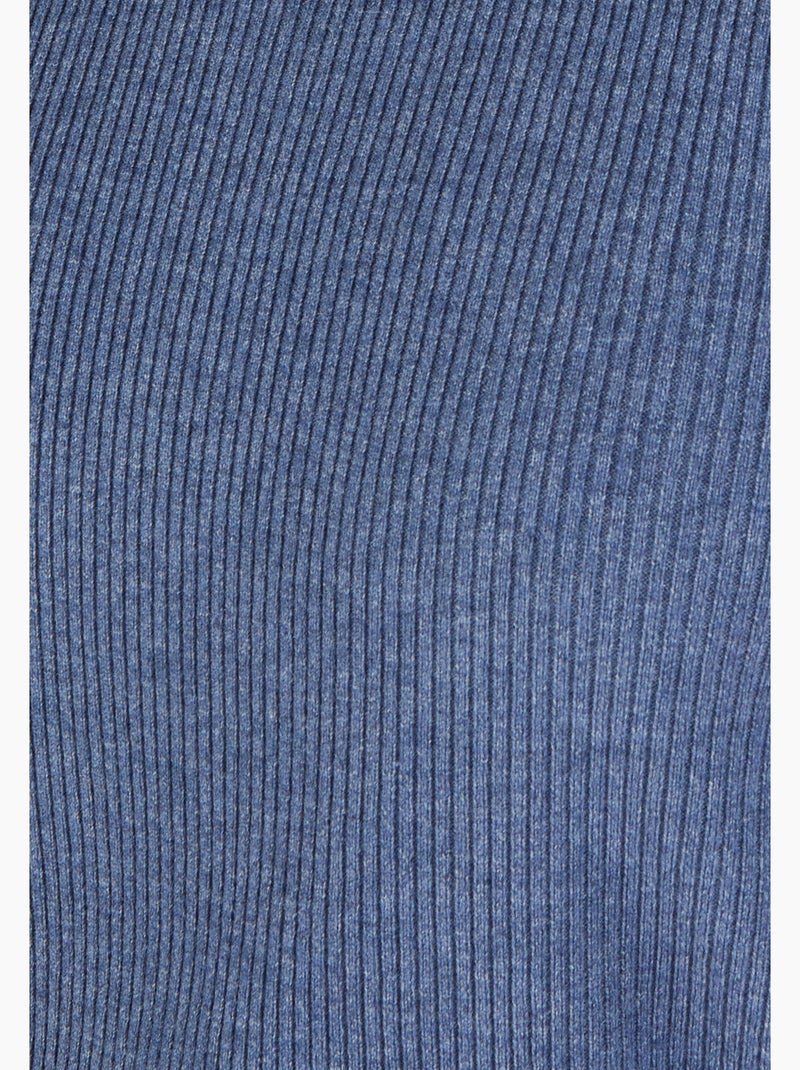 Pull côtelé uni ou rayé thermolactyl - damart Bleu foncé - Kiabi