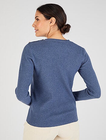 Pull côtelé uni ou rayé Thermolactyl - Damart