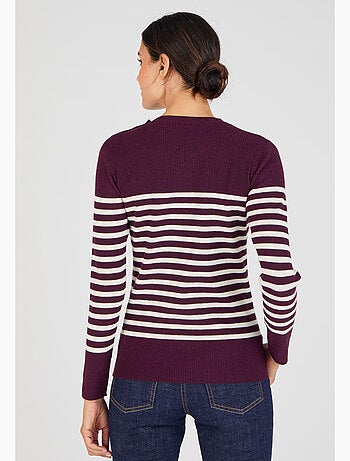 Pull côtelé uni ou rayé Thermolactyl - Damart