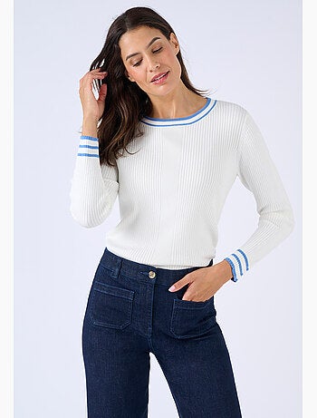 Pull côtes plates fantaisie - Damart