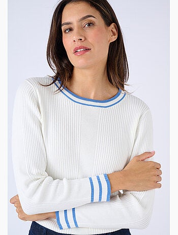 Pull côtes plates fantaisie - Damart