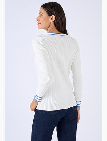 Pull côtes plates fantaisie - Damart