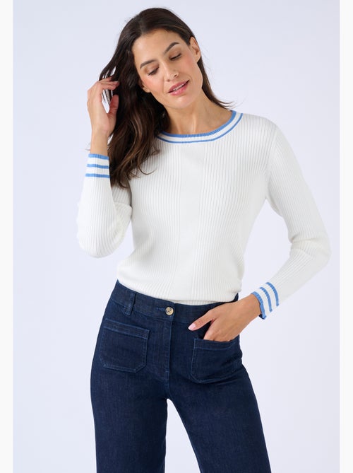 Pull côtes plates fantaisie - Damart - Kiabi