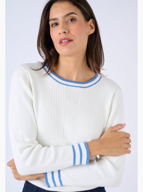 Pull côtes plates fantaisie - Damart - Kiabi