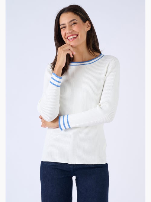 Pull côtes plates fantaisie - Damart - Kiabi