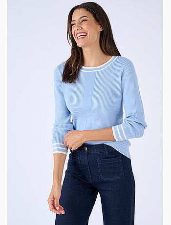 Pull côtes plates fantaisie - Damart