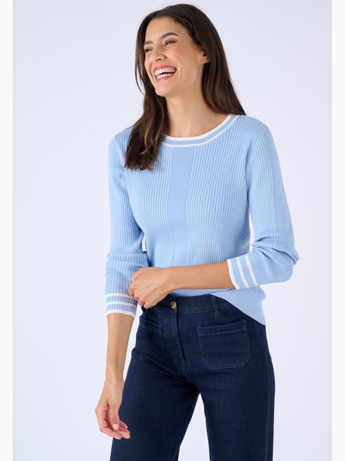 Pull côtes plates fantaisie - Damart - Kiabi