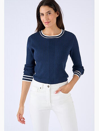 Pull côtes plates fantaisie - Damart