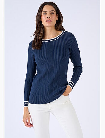 Pull côtes plates fantaisie - Damart