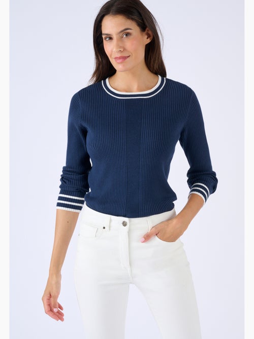 Pull côtes plates fantaisie - Damart - Kiabi