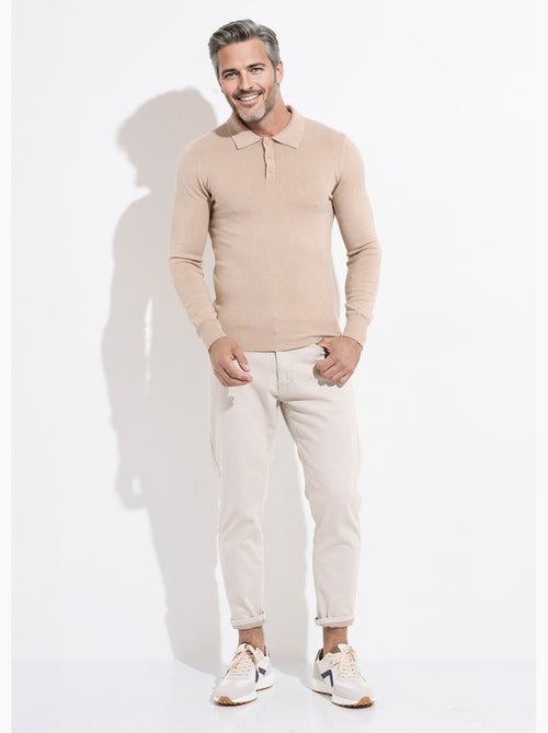 Pull coupe ajusté fine jauge col polo - AFIBEL - Kiabi