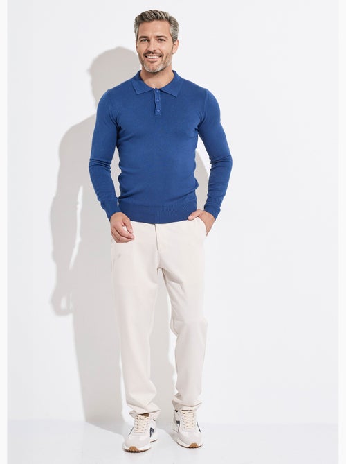 Pull coupe ajusté fine jauge col polo - AFIBEL - Kiabi