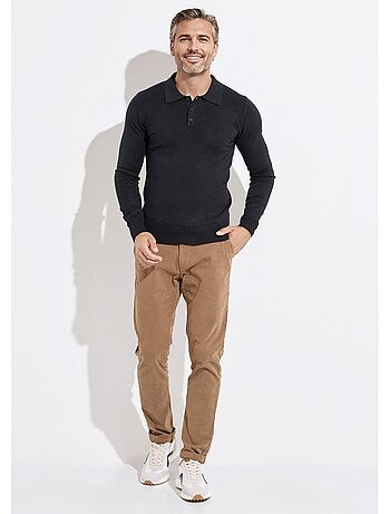 Pull coupe ajusté fine jauge col polo - AFIBEL