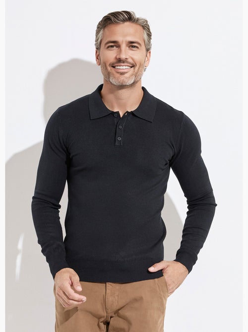 Pull coupe ajusté fine jauge col polo - AFIBEL - Kiabi