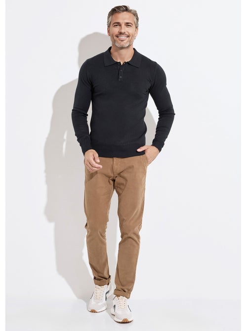 Pull coupe ajusté fine jauge col polo - AFIBEL - Kiabi