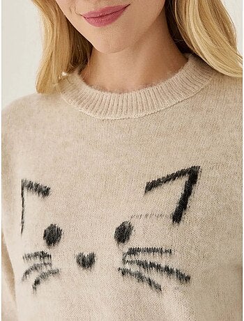 Pull coupe décontractée à motif chaton mignon
