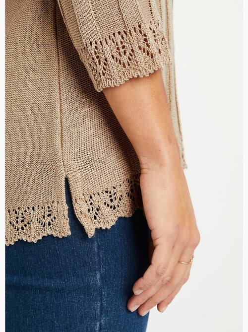 Pull court ajouré col rond - Afibel - Kiabi