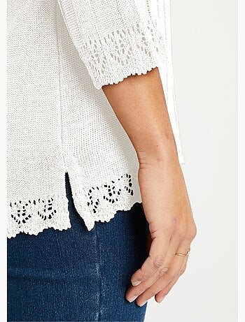 Pull court ajouré col rond - Afibel