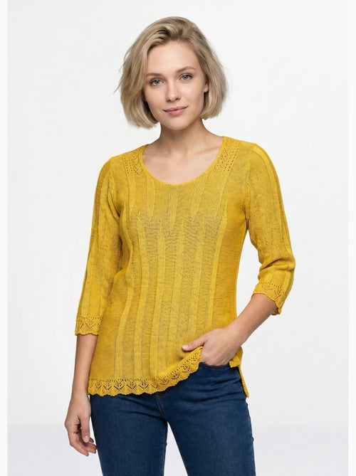 Pull court ajouré col rond - Afibel - Kiabi