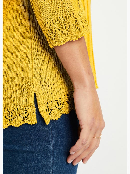 Pull court ajouré col rond - Afibel - Kiabi