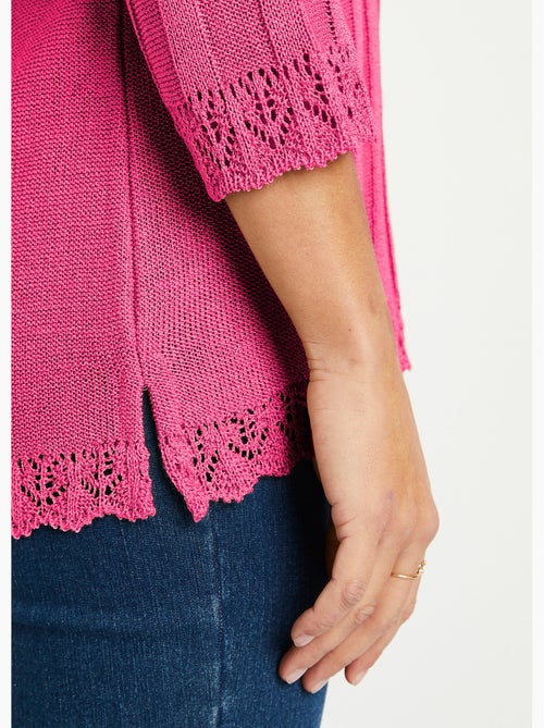 Pull court ajouré col rond - Afibel - Kiabi