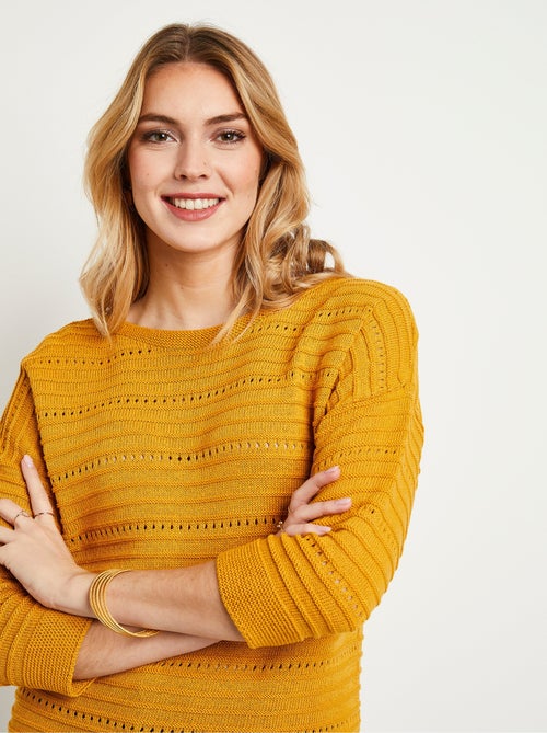 Pull court ajouré manches 3/4 - Afibel - Kiabi