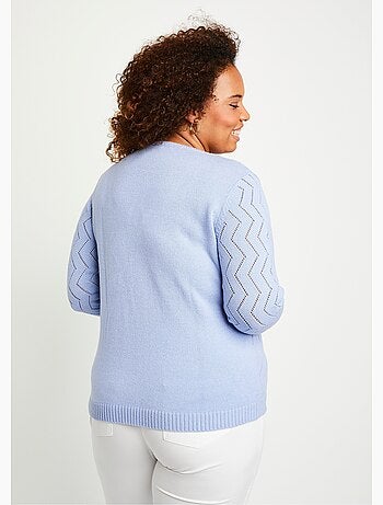 Pull court ajouré torsades