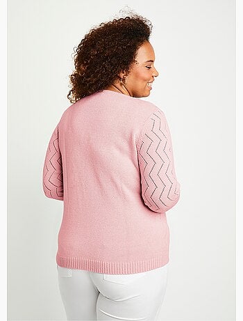 Pull court ajouré torsades