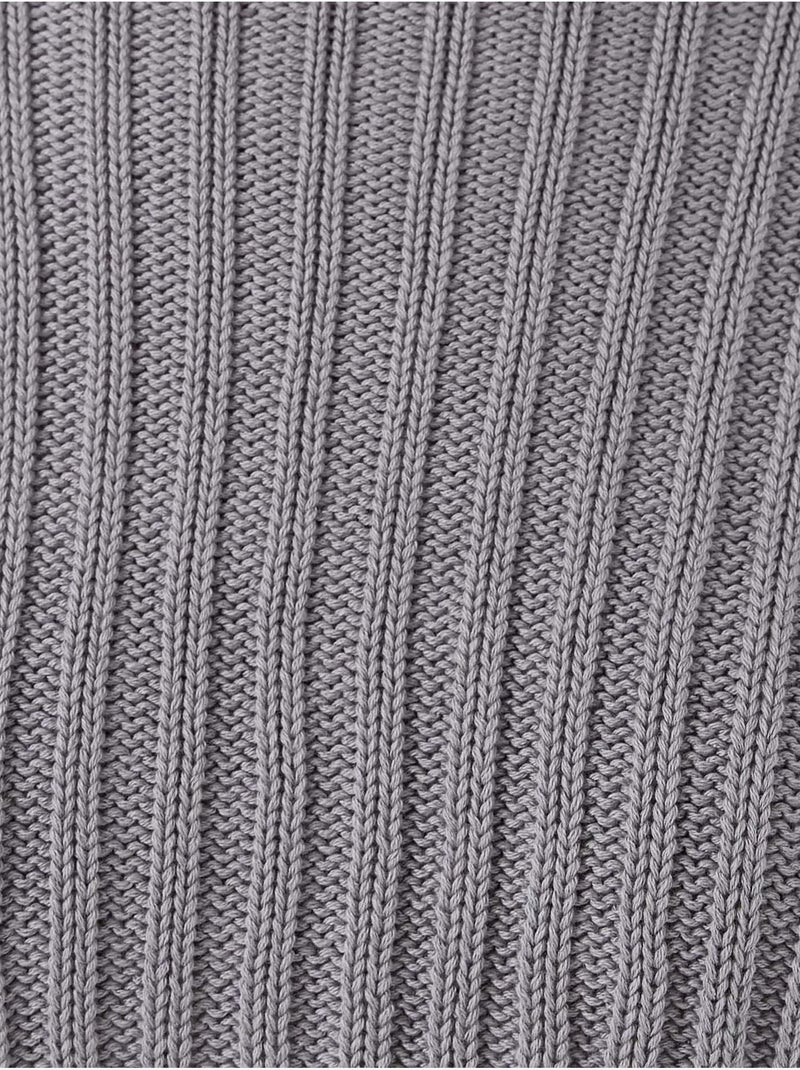 Pull court ajusté à col ras du cou Gris - Kiabi