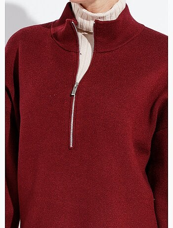 Pull court avec col montant zippé - afibel