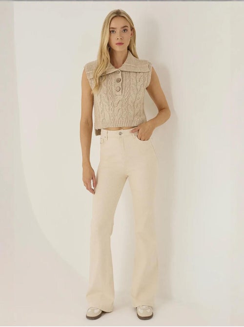 Pull court avec motif de tresses - Kiabi Pull court avec motif de tresses - Kiabi