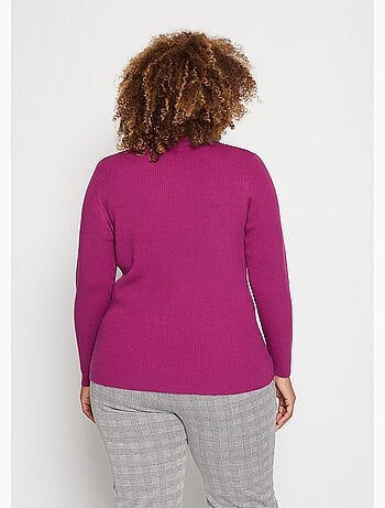 Pull court col montant maille côtelée - Afibel