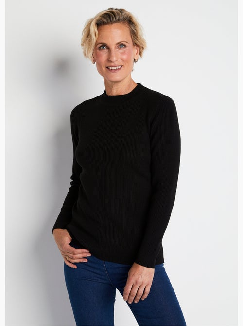 Pull court col montant maille côtelée - Afibel - Kiabi