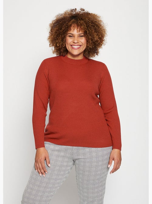 Pull court col montant maille côtelée - Afibel - Kiabi