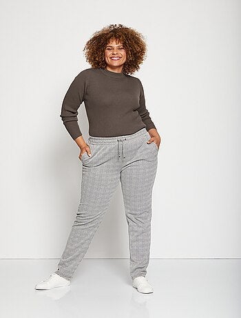 Pull court col montant maille côtelée - Afibel