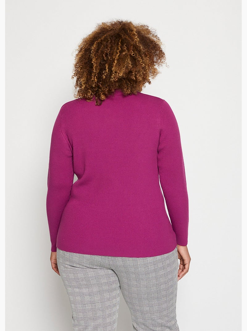 Pull court col montant maille côtelée N/A - Kiabi