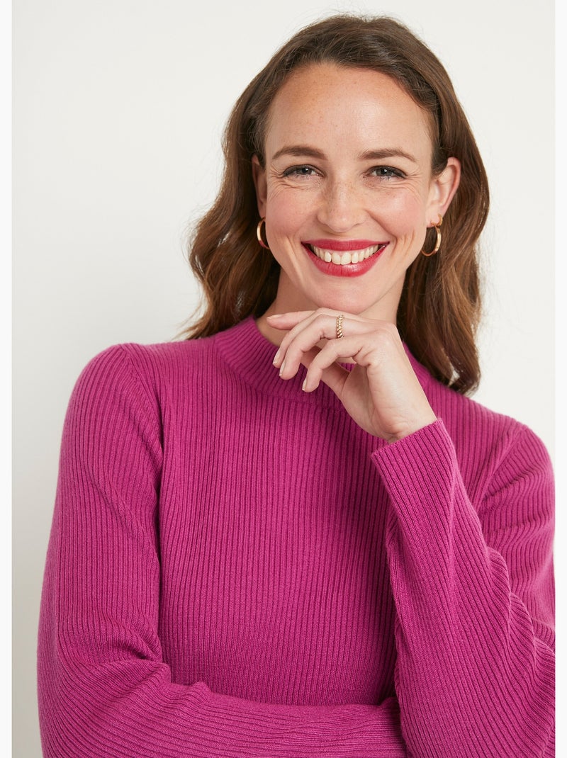 Pull court col montant maille côtelée N/A - Kiabi