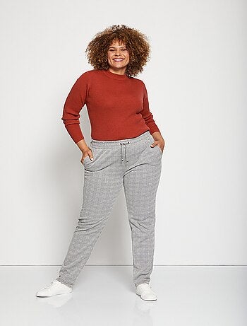 Pull court col montant maille côtelée