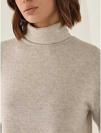 Pull court col roulé texturé hiccup
