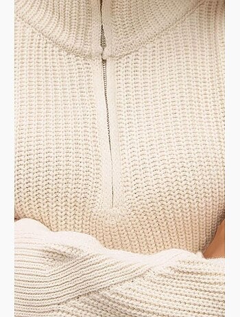 Pull court en maille épaisse avec col zippé hiccup
