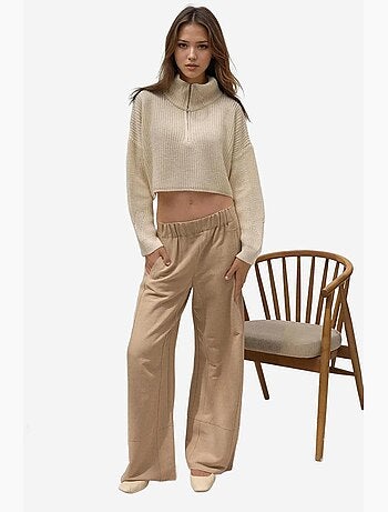 Pull court en maille épaisse avec col zippé hiccup
