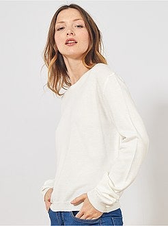 Pull court en maille fine unie - Kiabi
