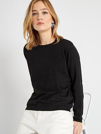 Pull court en maille fine unie