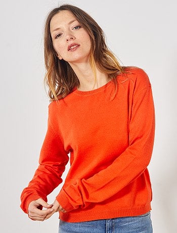 Pull court en maille fine unie
