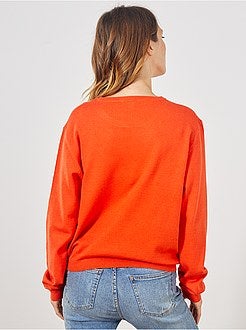 Pull court en maille fine unie - Kiabi