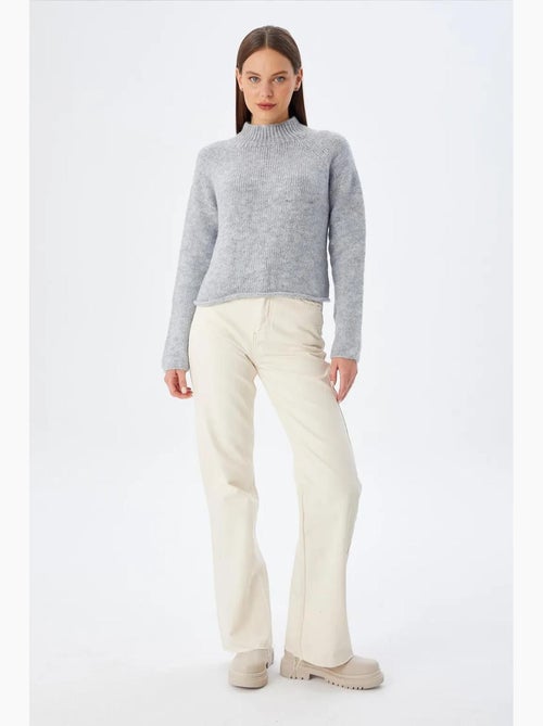 Pull court en maille texturée femme mixray - Kiabi Pull court en maille texturée femme mixray - Kiabi