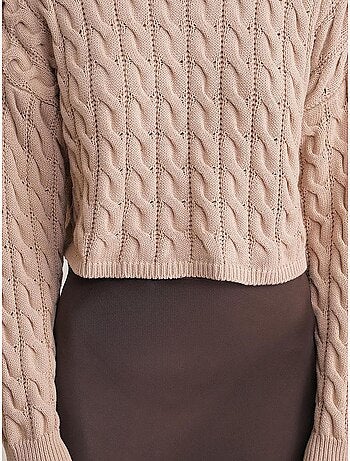 Pull court épais avec motif tresse mixray