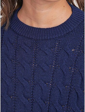 Pull court épais avec motif tresse mixray