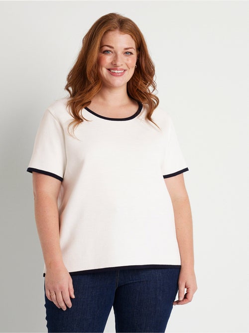 Pull court manches courtes bicolore - Afibel - Kiabi