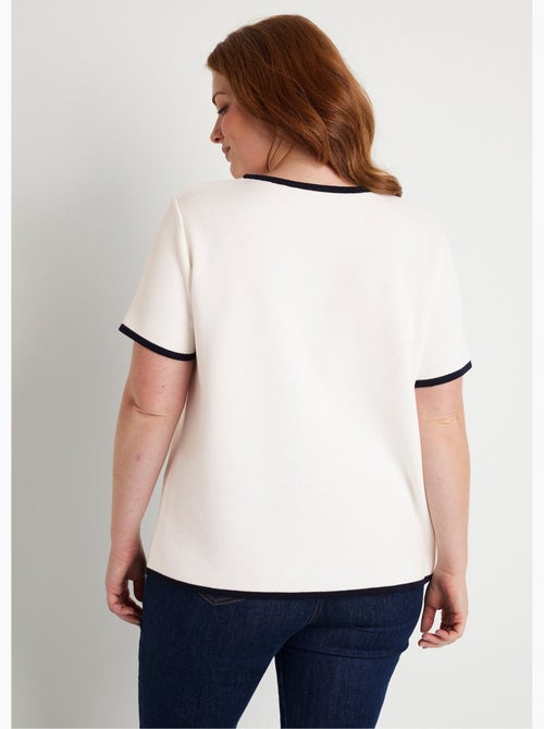 Pull court manches courtes bicolore - Afibel - Kiabi